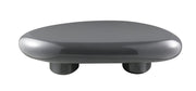 46" Gray Wood and Steel Oval Coffee Table