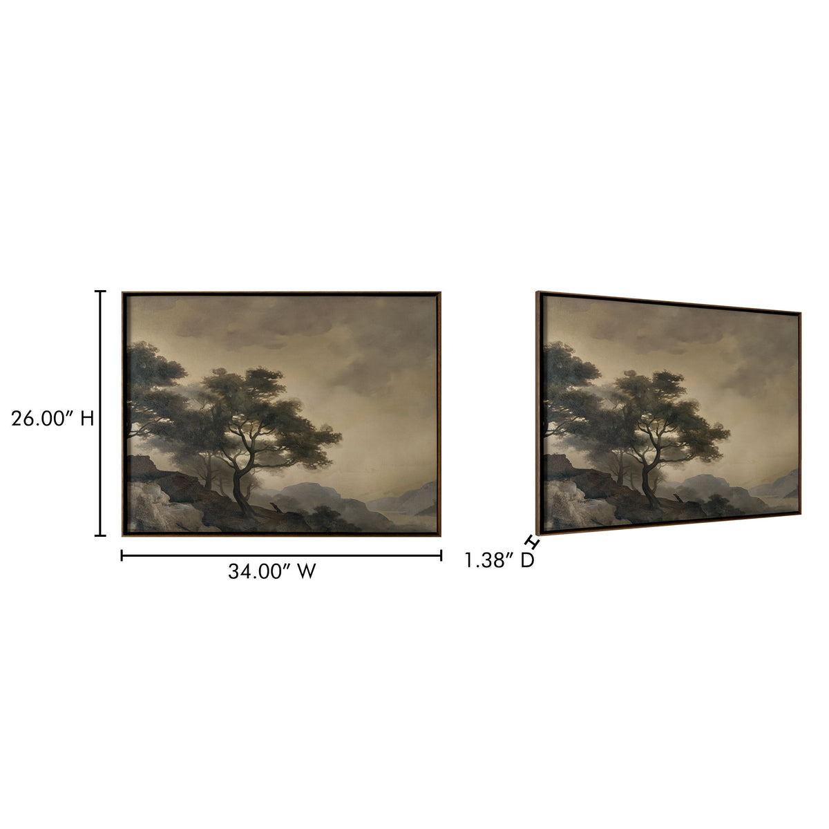 Reverie - Framed Painting - Light Brown