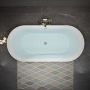 59" White Acrylic Oval Bath Tub