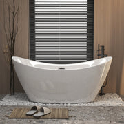 59" White Acrylic Oval Bath Tub