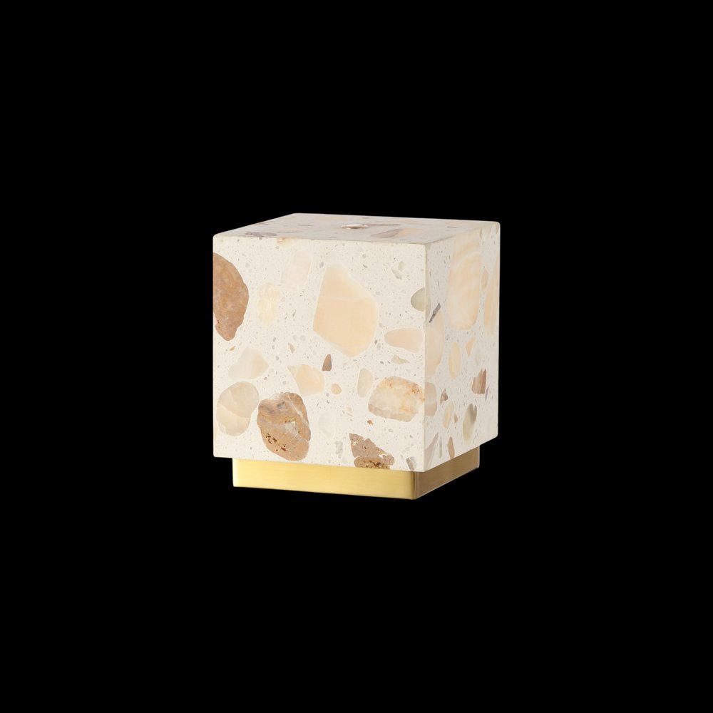 Set of Two 5" Gold Square USB Table Lamps With Square Shades