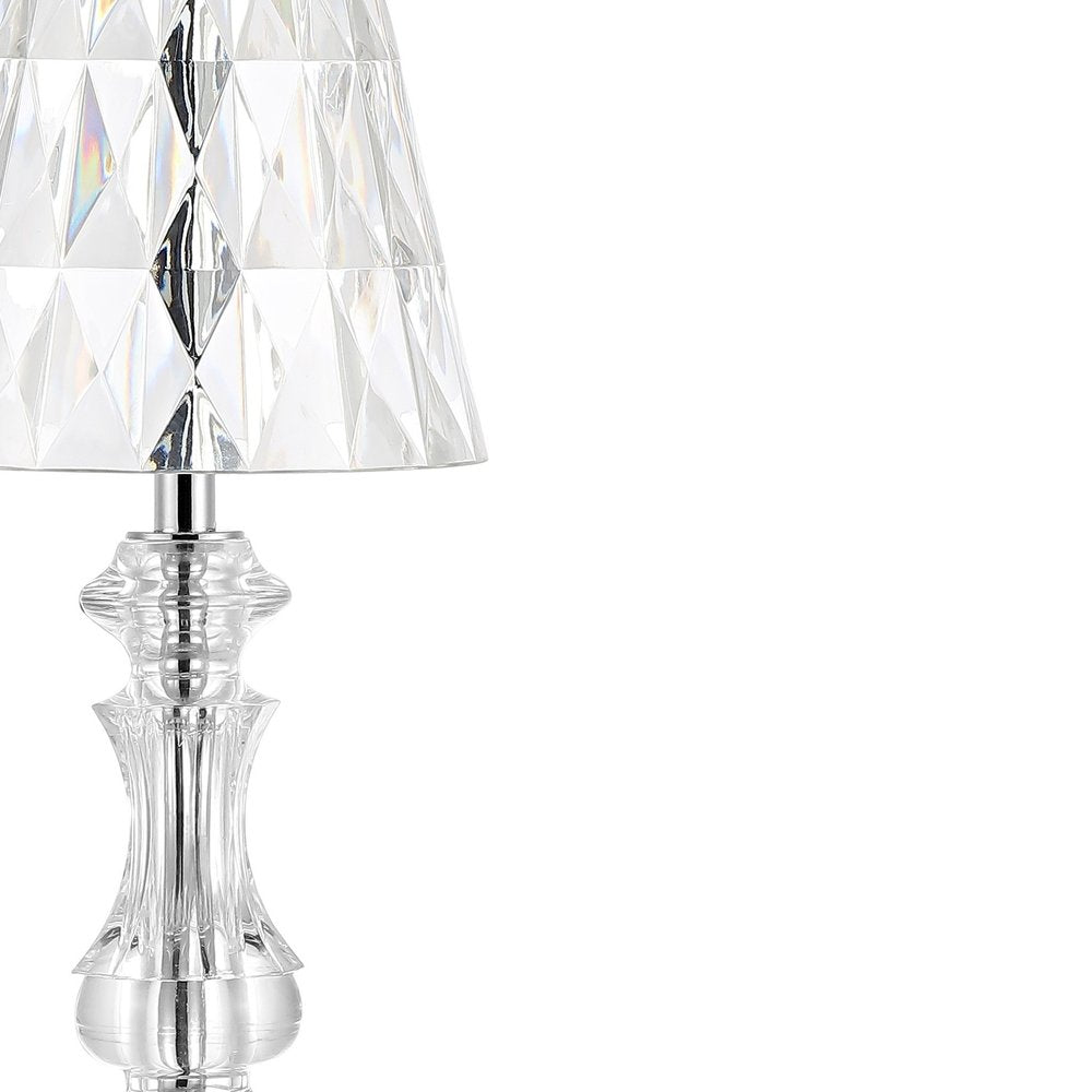 13" Silver Novelty USB Table Lamp With Empire Shade