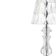 13" Silver Novelty USB Table Lamp With Empire Shade