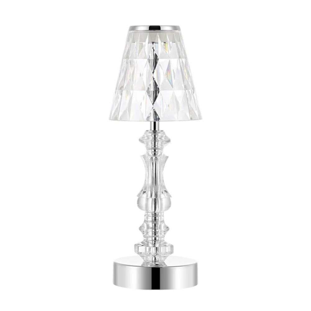 13" Silver Novelty USB Table Lamp With Empire Shade
