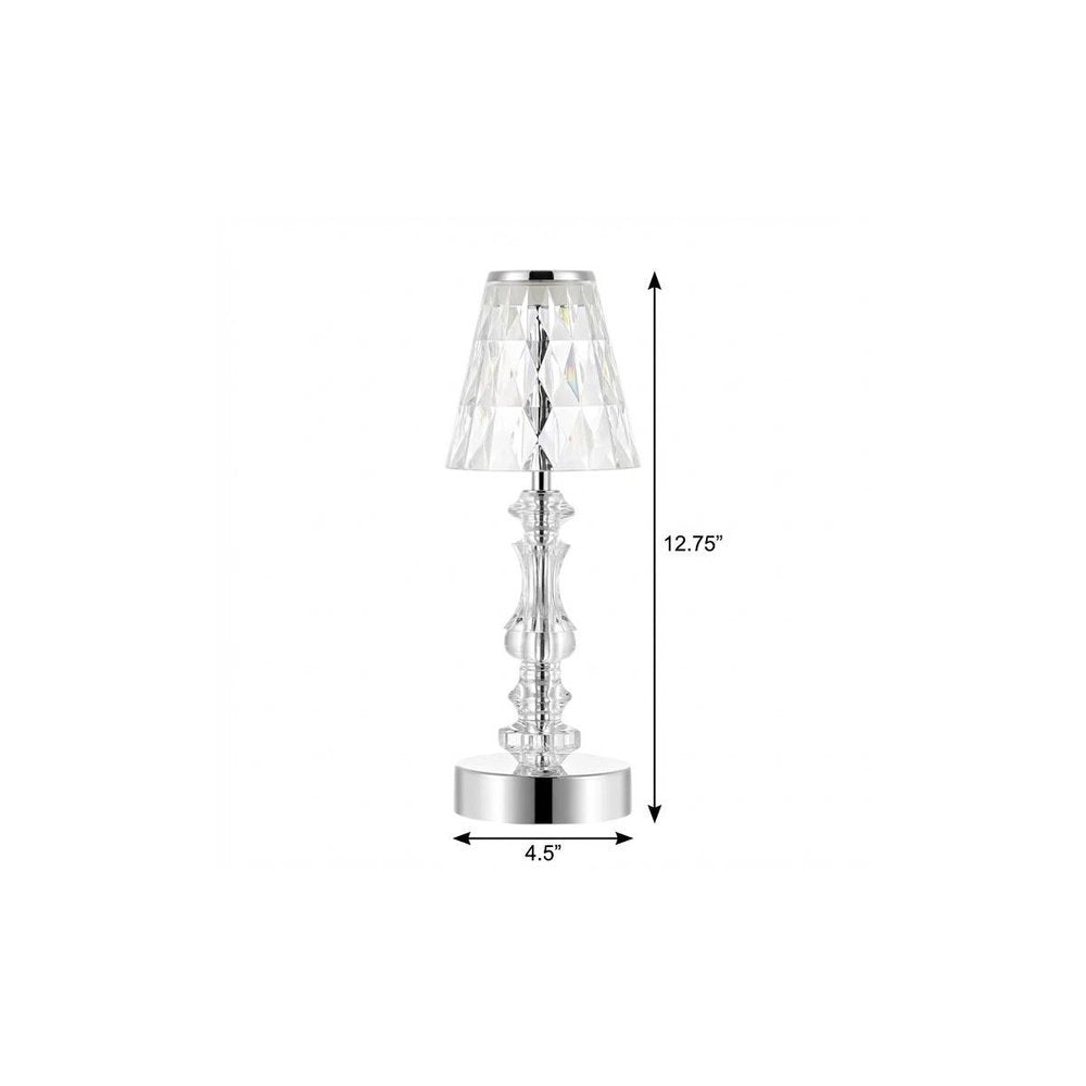 13" Silver Novelty USB Table Lamp With Empire Shade