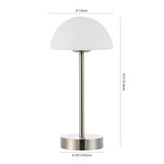 13" Nickel USB Table Lamp With Dome Shade