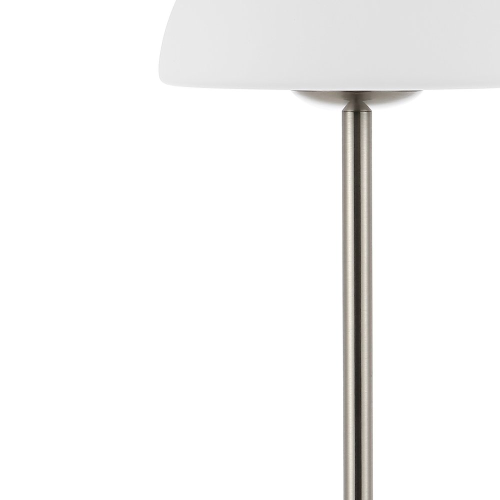 13" Nickel USB Table Lamp With Dome Shade