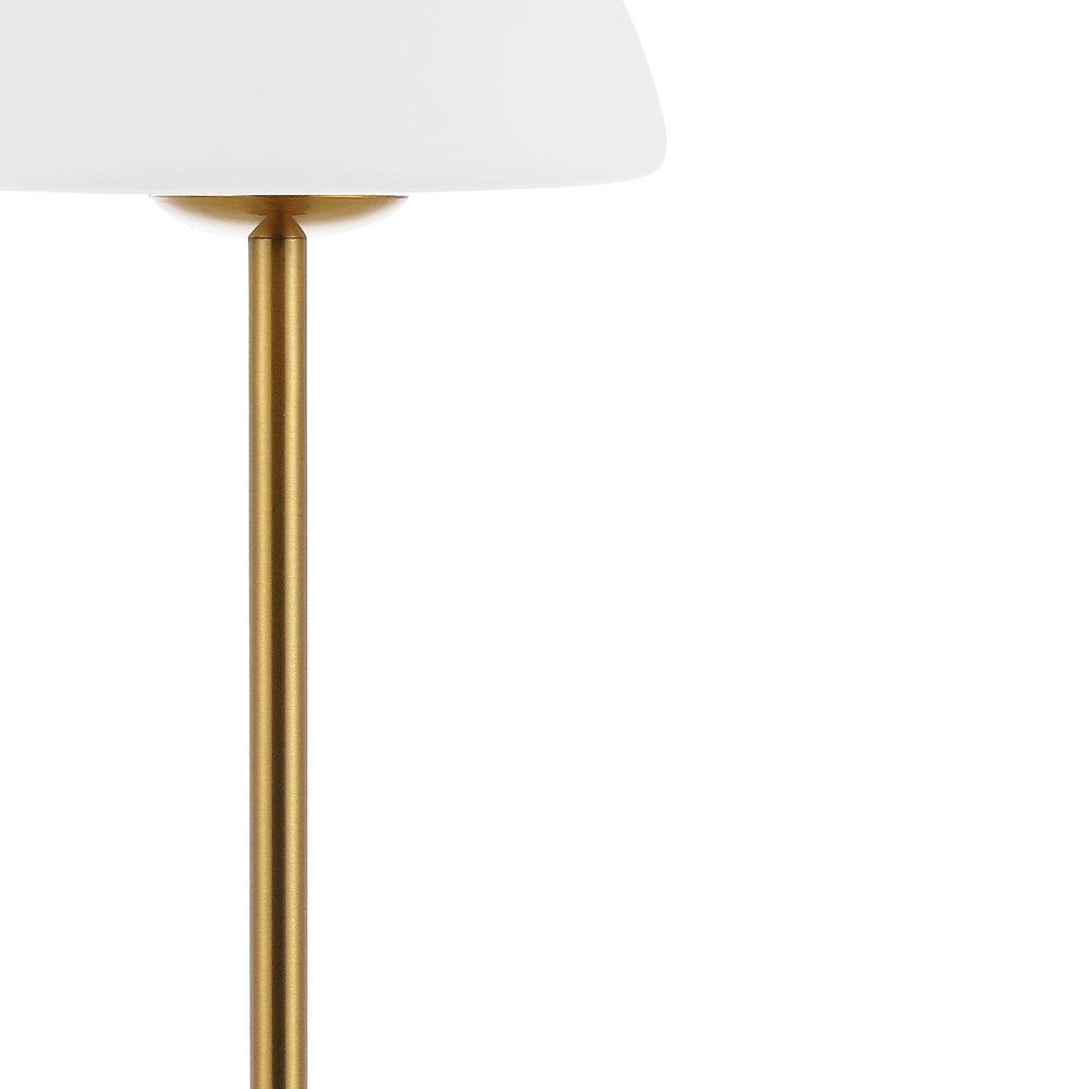 13" Gold USB Table Lamp With Dome Shade