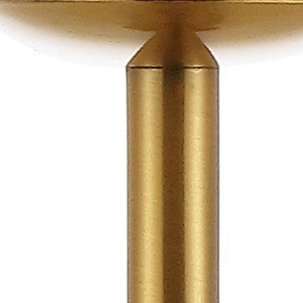13" Gold USB Table Lamp With Dome Shade