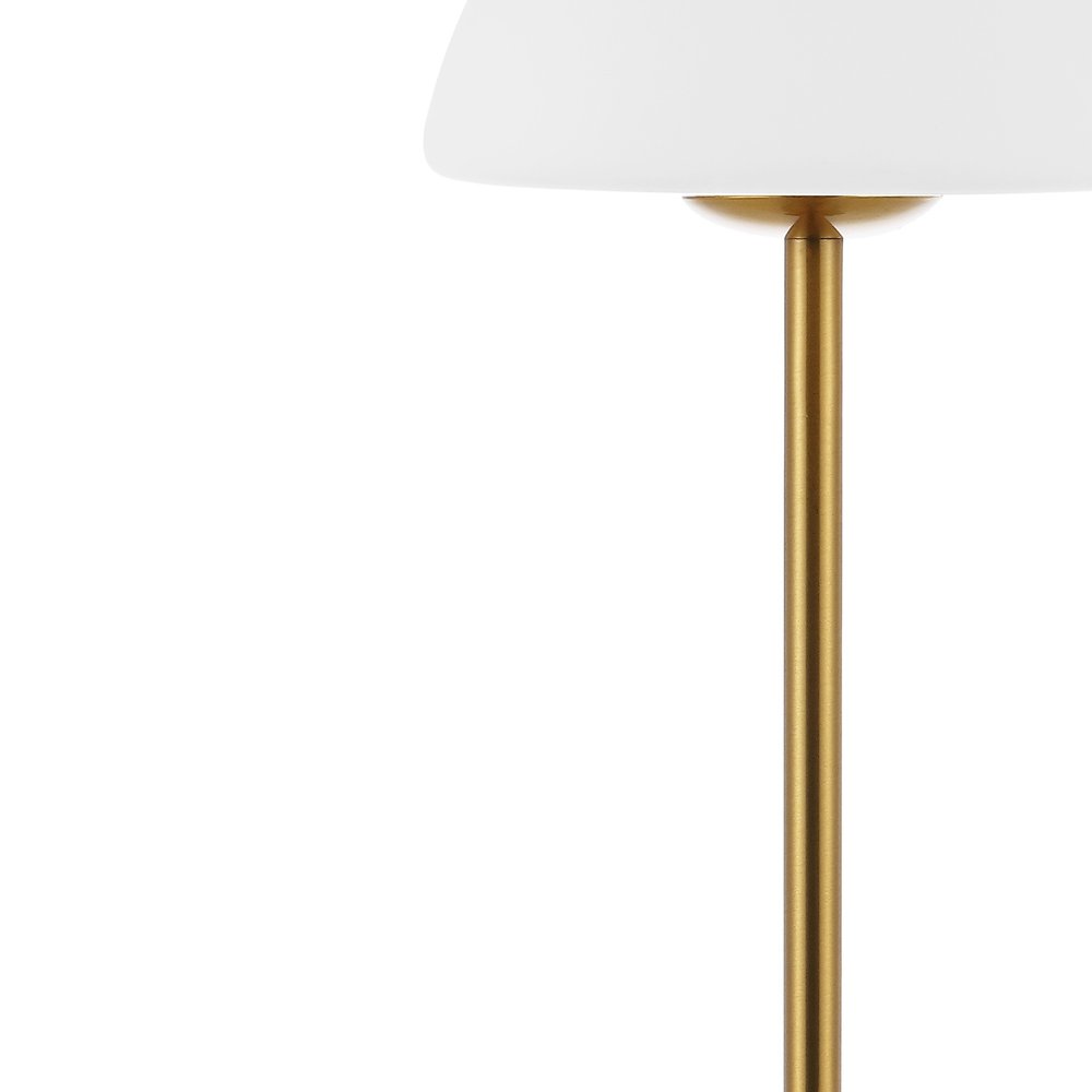 13" Gold USB Table Lamp With Dome Shade