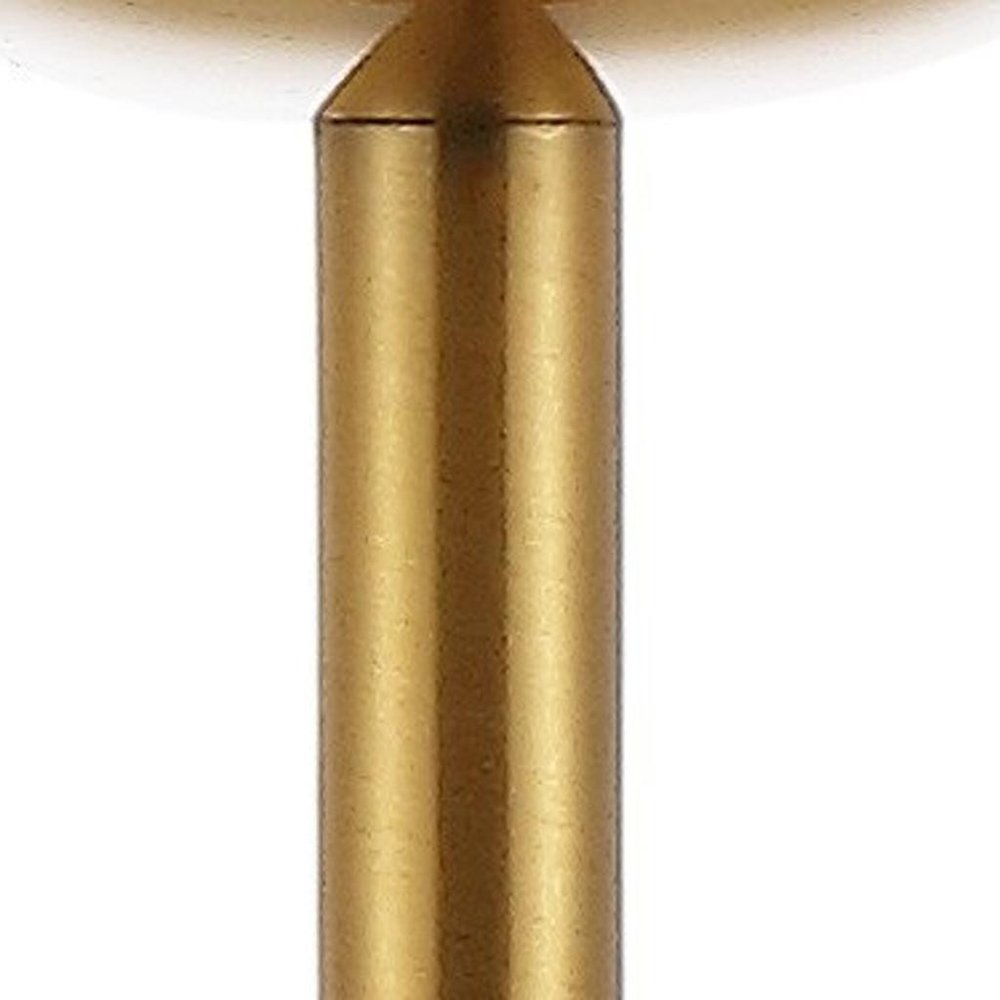 13" Gold USB Table Lamp With Dome Shade