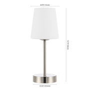 13" Nickel USB Table Lamp With Empire Shade