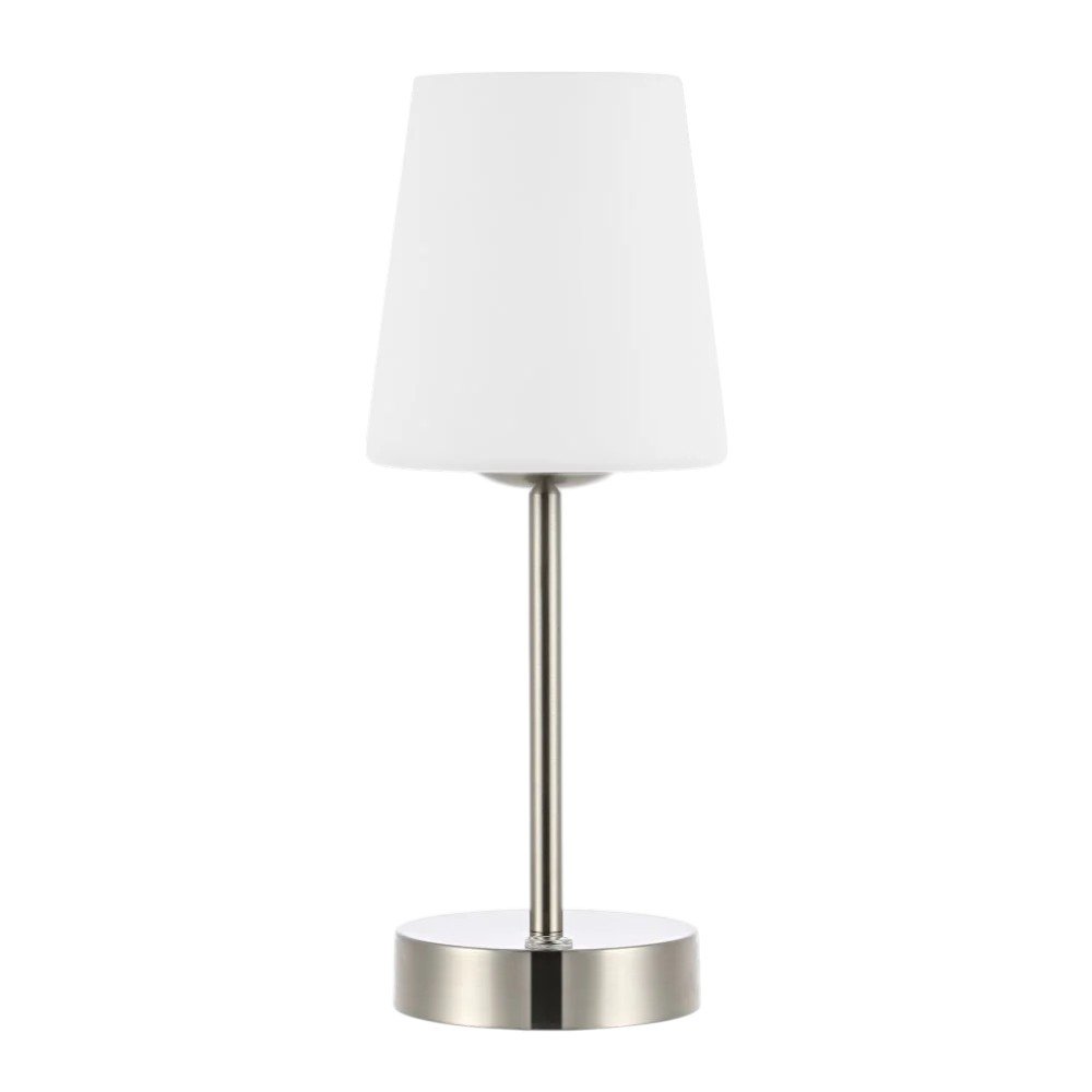 13" Nickel USB Table Lamp With Empire Shade
