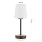 13" Antiqued Bronze USB Table Lamp With Empire Shade