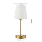 13" Gold USB Table Lamp With Empire Shade