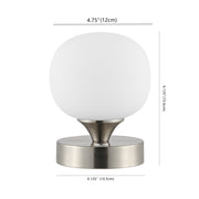 6" Nickel Novelty USB Table Lamp With Globe Shade