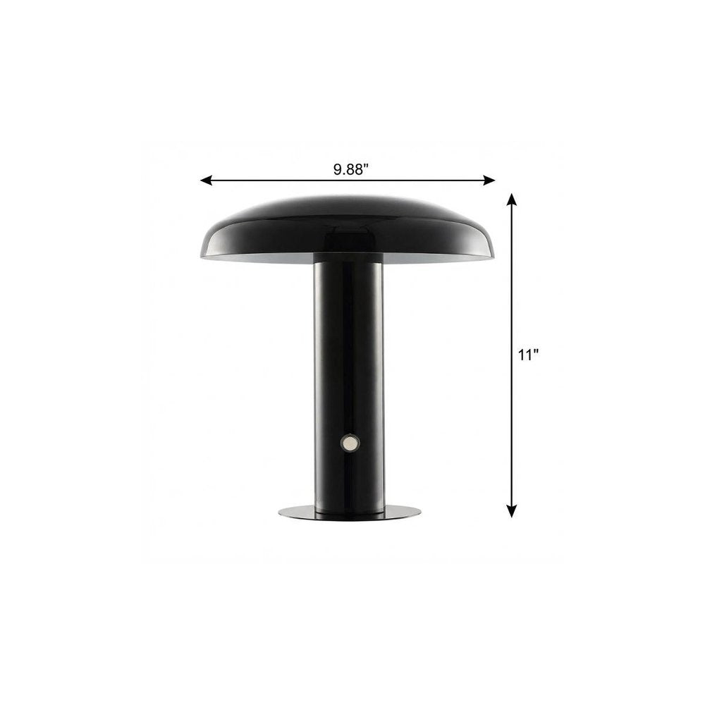 11" Black Novelty USB Table Lamp With Globe Shade