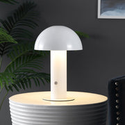 11" White Novelty USB Table Lamp With Globe Shade