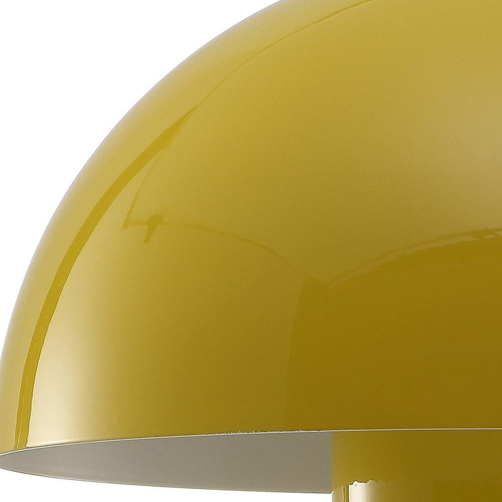 11" Yellow Novelty USB Table Lamp With Globe Shade
