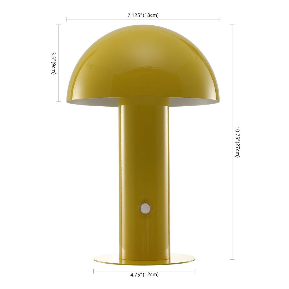 11" Yellow Novelty USB Table Lamp With Globe Shade