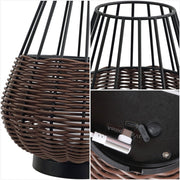 Set of Two 10" Black Round USB Table Lamps With Globe Shades