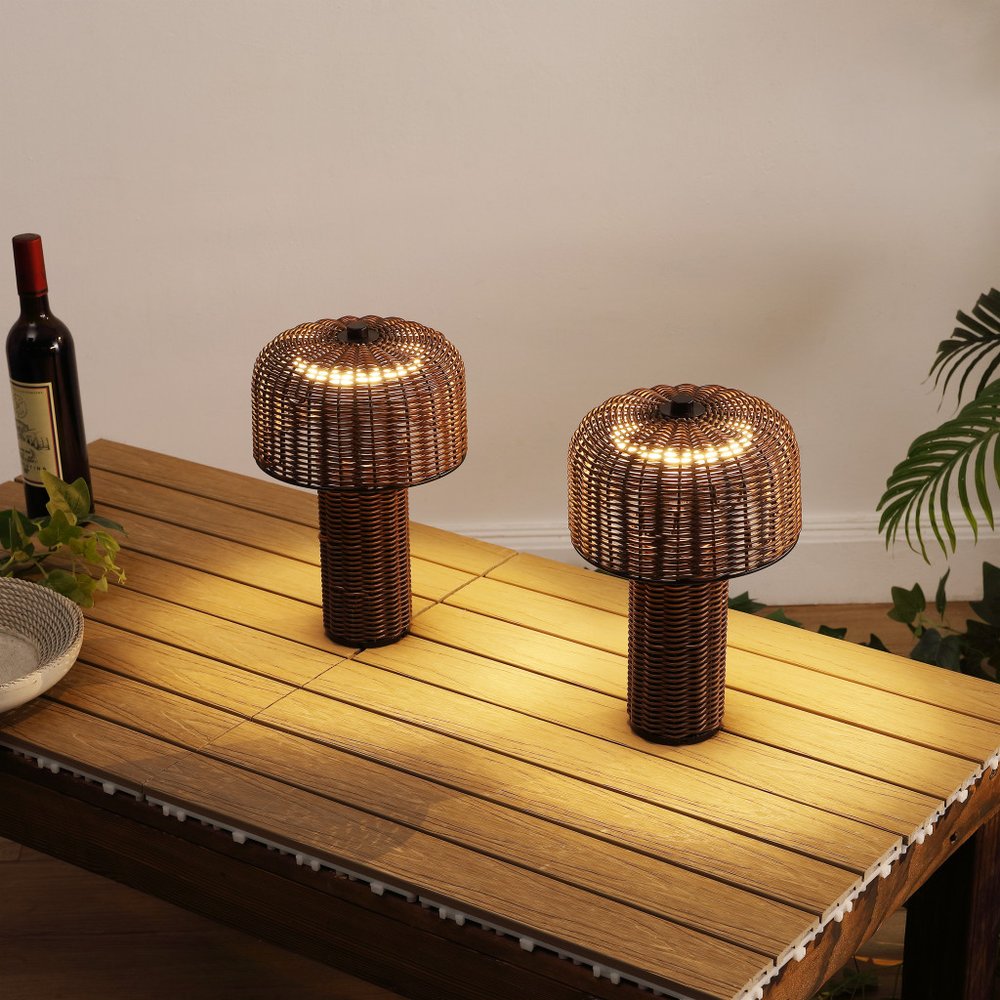 Set of Two 10" Clear USB Table Lamps With Globe Shades