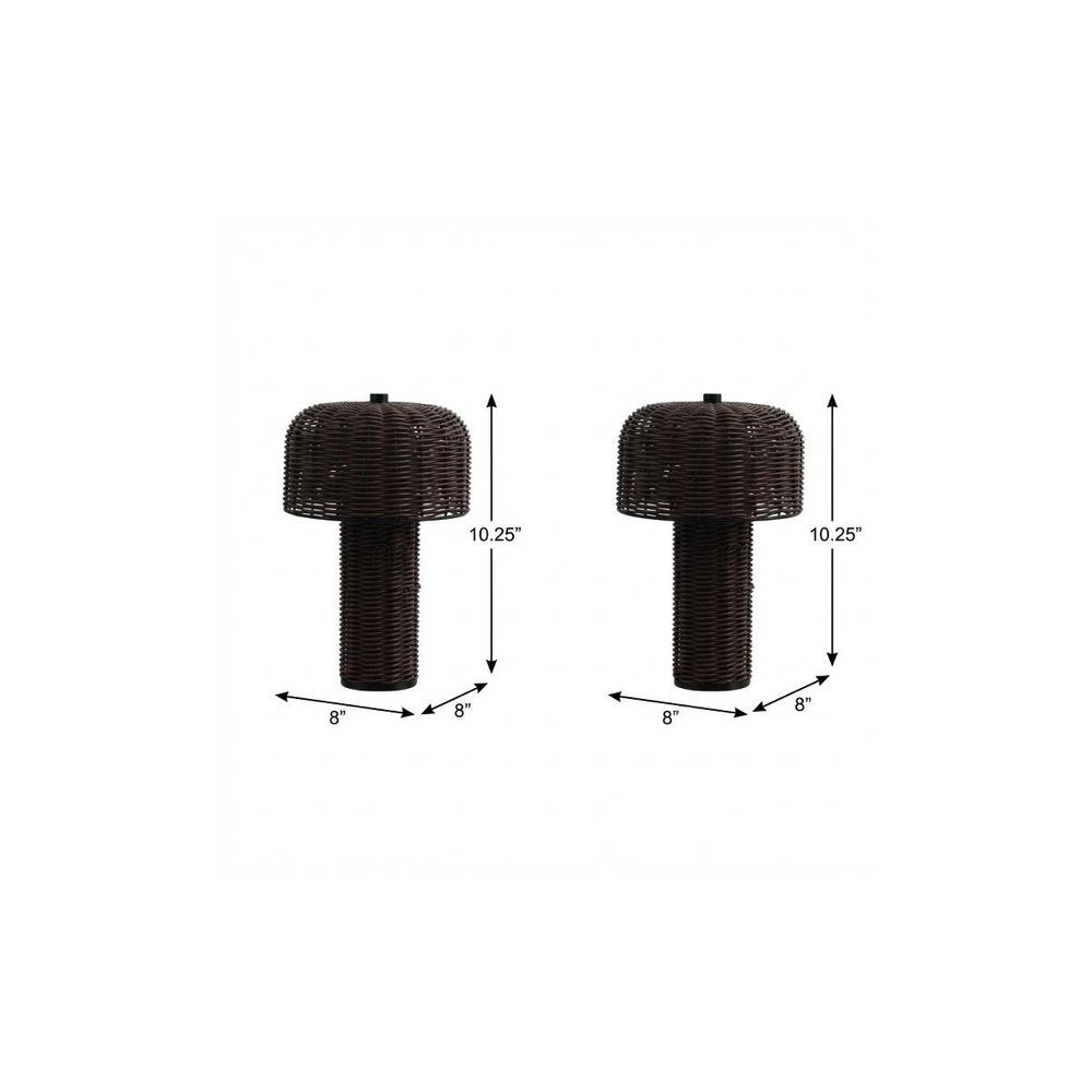 Set of Two 10" Clear USB Table Lamps With Globe Shades