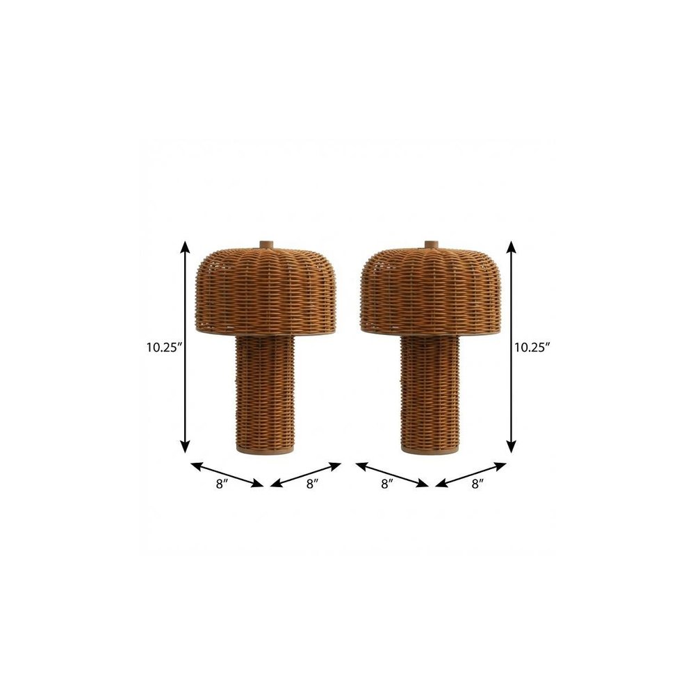 Set of Two 10" Clear USB Table Lamps With Globe Shades