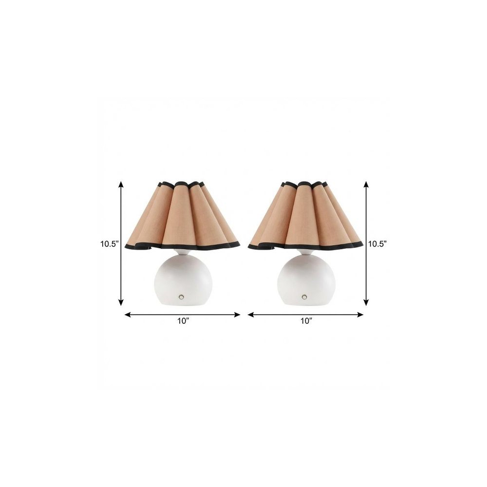 Set of Two 11" Clear Novelty Table Lamps With Empire Shades