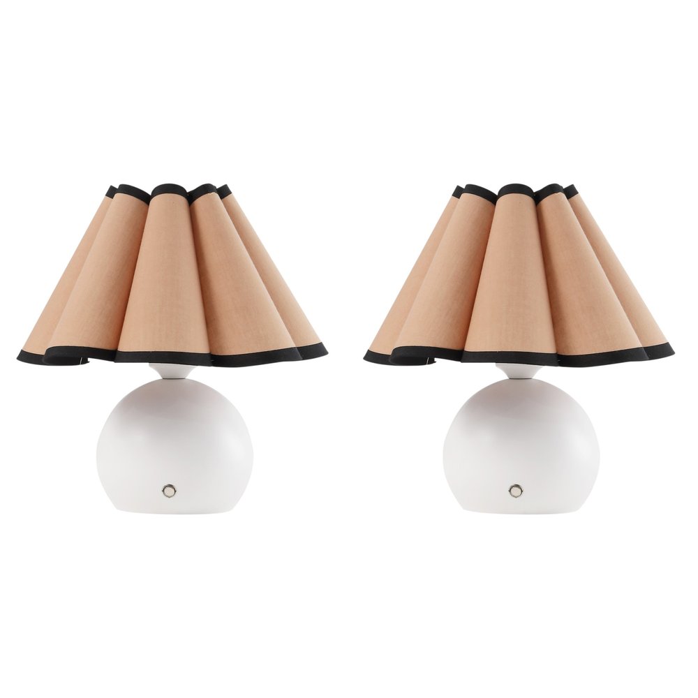 Set of Two 11" Clear Novelty Table Lamps With Empire Shades