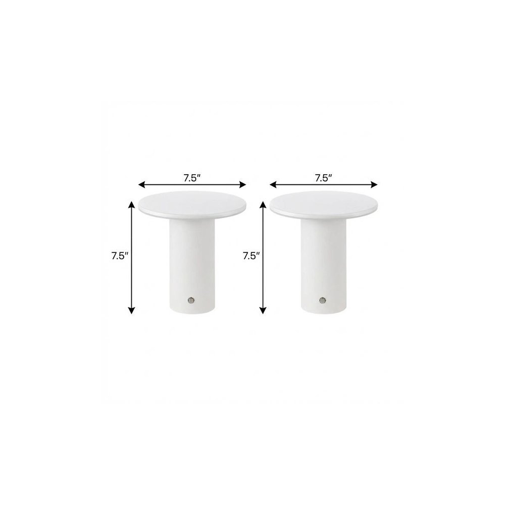 Set of Two 8" Clear USB Table Lamps