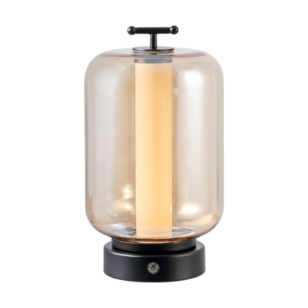 Set of Two 11" Black Lantern USB Table Lamps