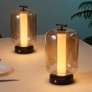 Set of Two 11" Black Lantern USB Table Lamps