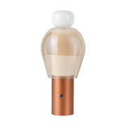 11" Copper Globe USB Table Lamp With Shade