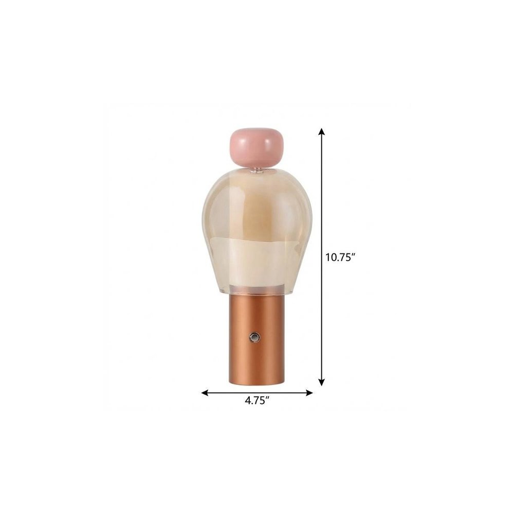 11" Copper USB Table Lamp