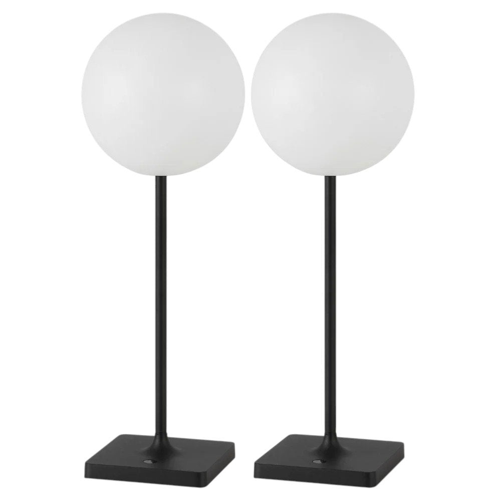 Set of Two 18" Black USB Table Lamps