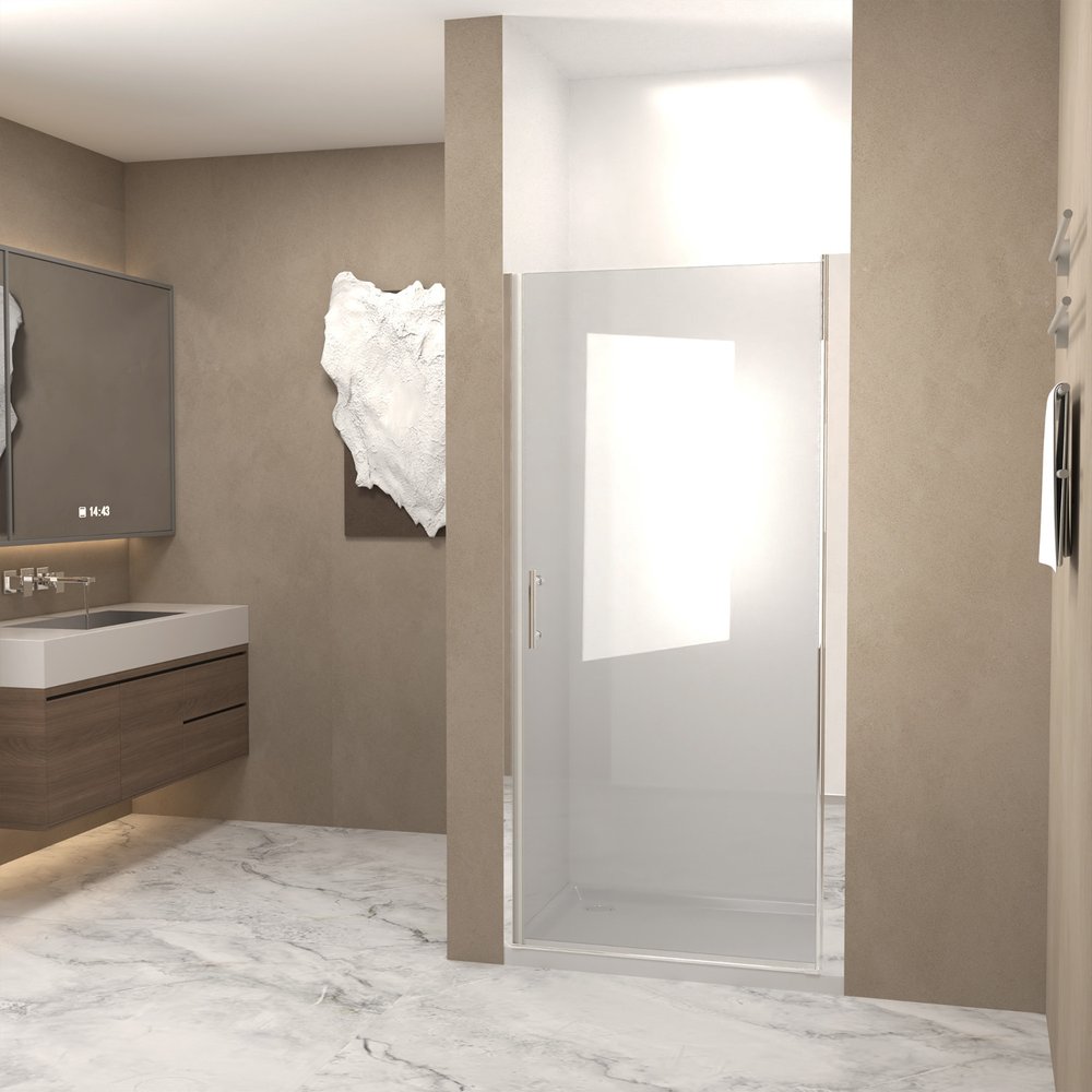 72" X 28" Aluminum and Tempered Glass Shower Door