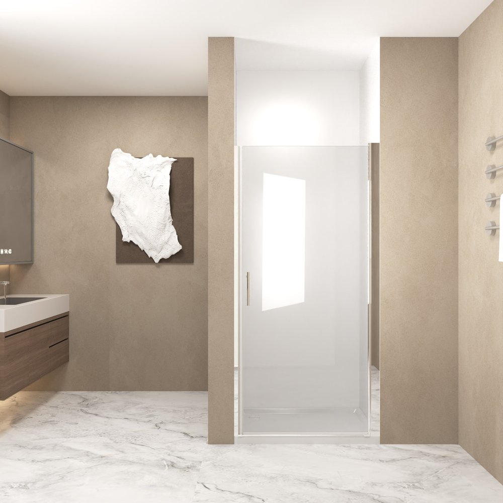 72" X 28" Aluminum and Tempered Glass Shower Door