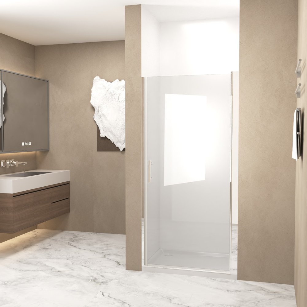 73" X 34" Aluminum and Tempered Glass Shower Door