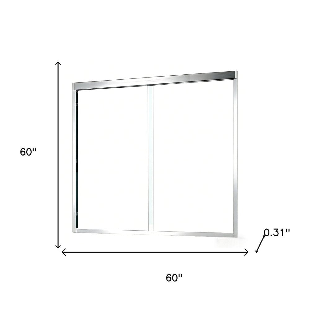 Set Of Two Aluminum and Tempered Glass Shower Doors