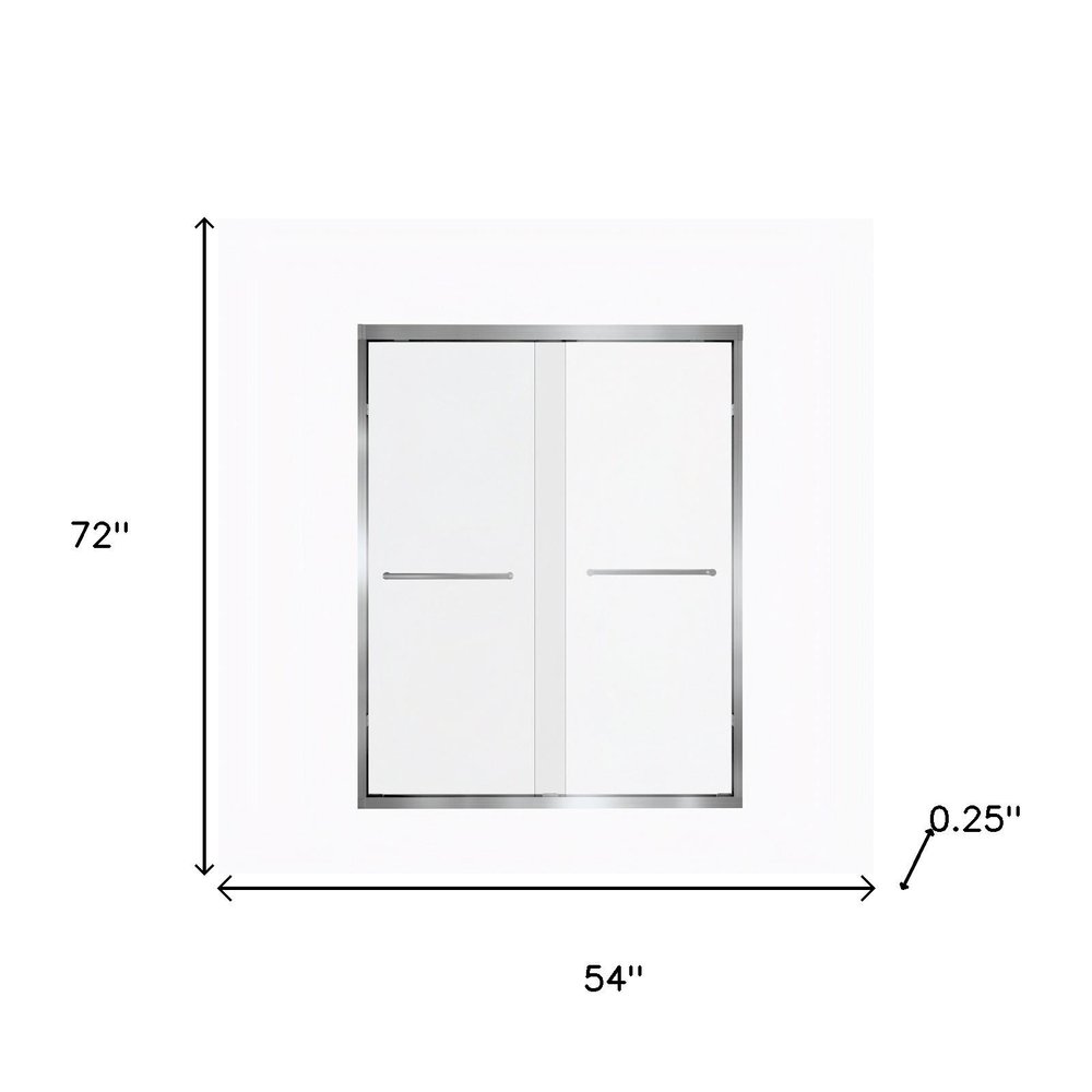 Set Of Two Aluminum and Tempered Glass Shower Doors