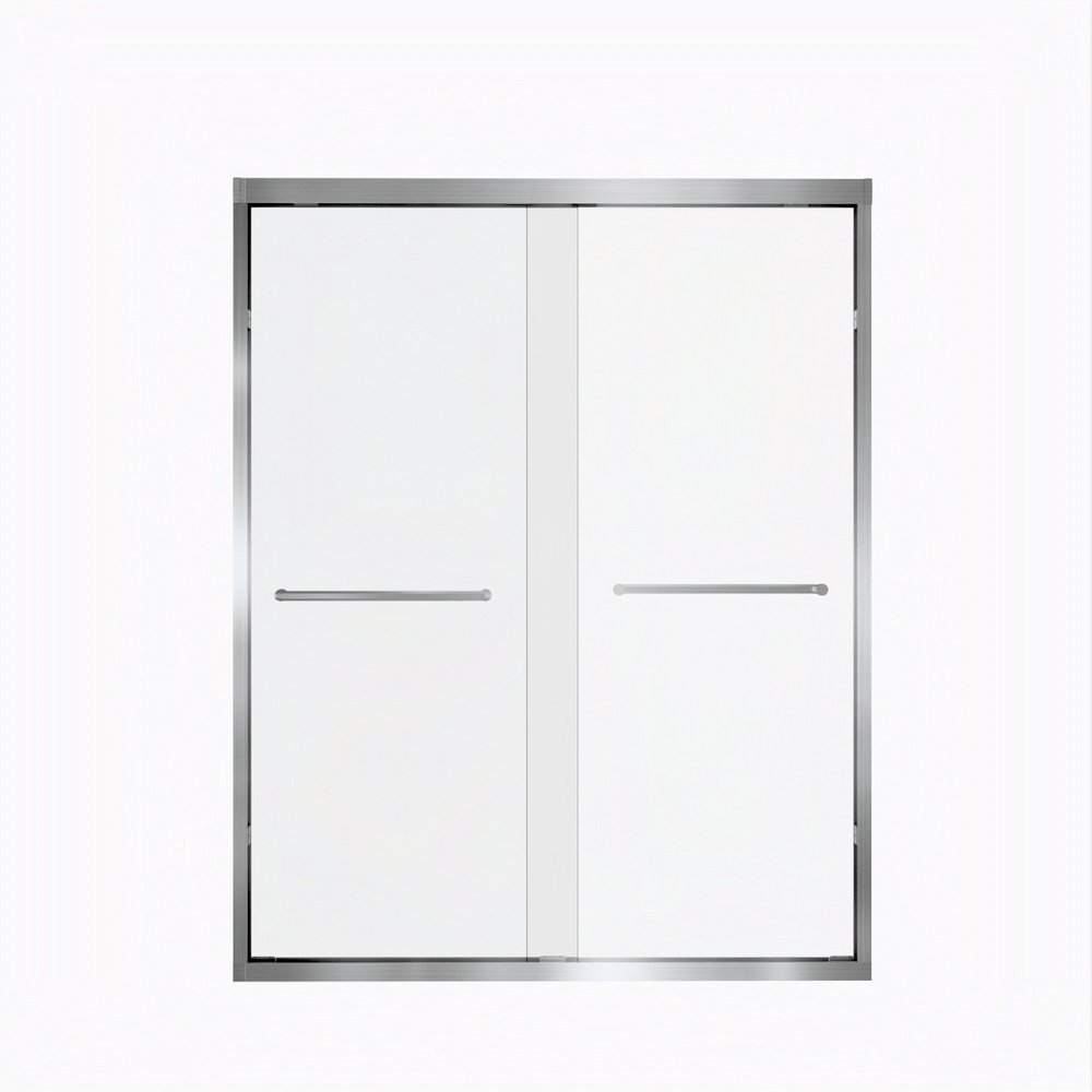 Set Of Two Aluminum and Tempered Glass Shower Doors