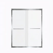 Set Of Two Aluminum and Tempered Glass Shower Doors