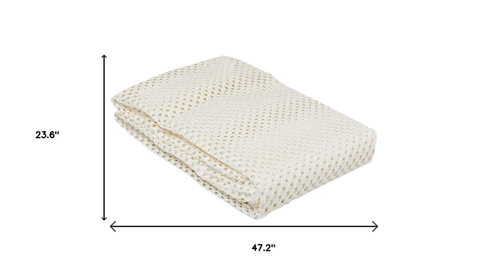 2' x 4' Ivory Waffle Weave Non Slip Rug Pad