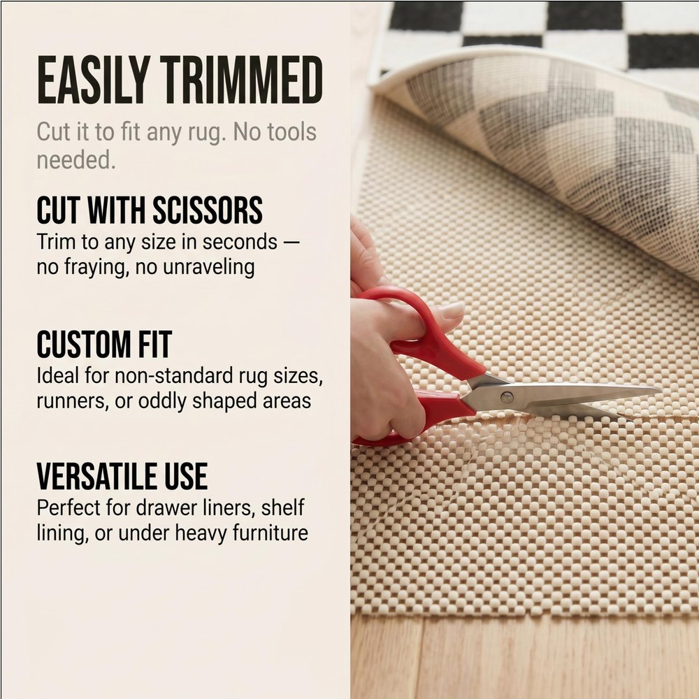 2' x 4' Ivory Waffle Weave Non Slip Rug Pad