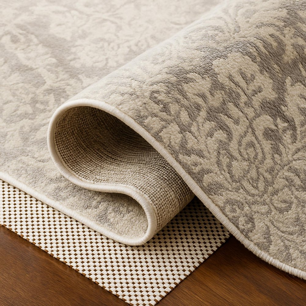 2' x 4' Ivory Waffle Weave Non Slip Rug Pad