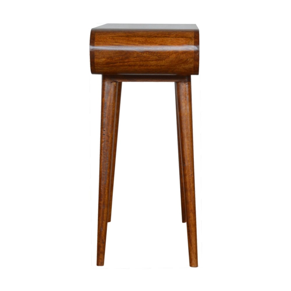 35" Chestnut Solid Wood Console Table With Two Drawers