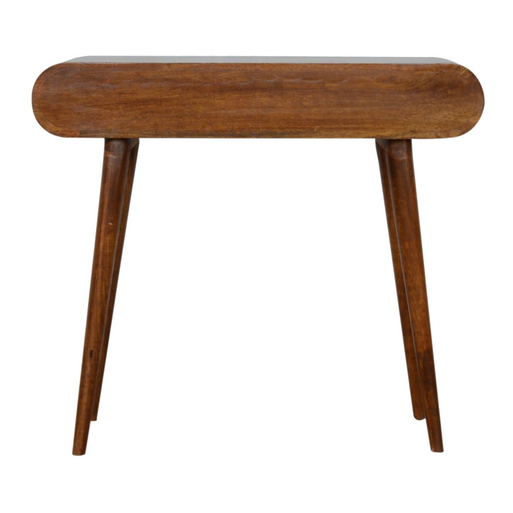 35" Chestnut Solid Wood Console Table With Two Drawers