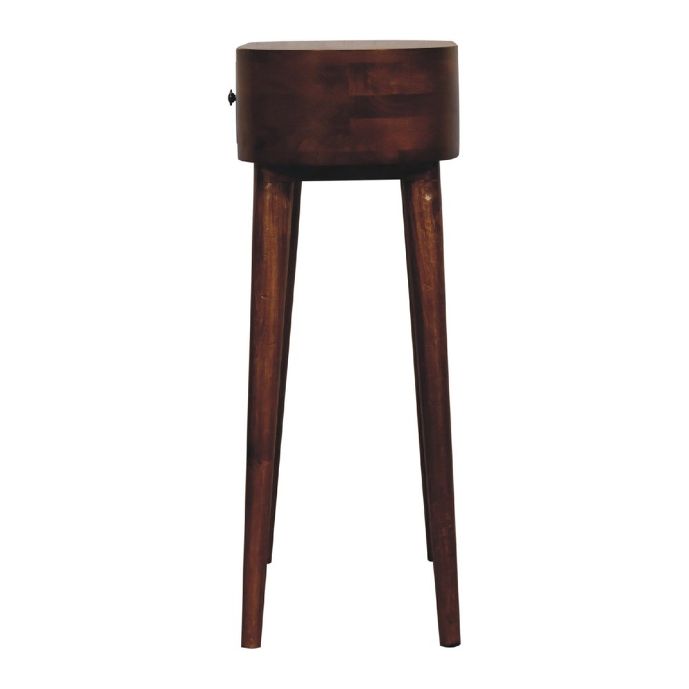 24" Chestnut Solid Wood Oval Console Table With Drawer