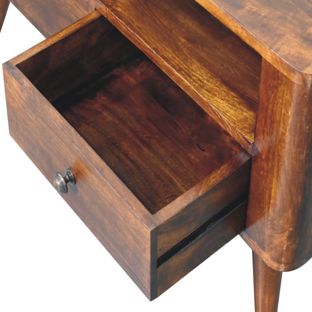 35" Brown Solid Wood Enclosed and Open Storage TV Stand